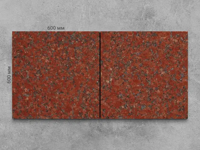 Плитка из гранита IMPERIAL RED полированный 600x600x20 мм, код 1235