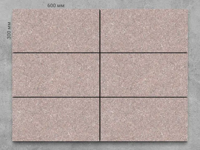 Плитка из гранита JHANSI RED термообработанный 600x300x18 мм, код 3566