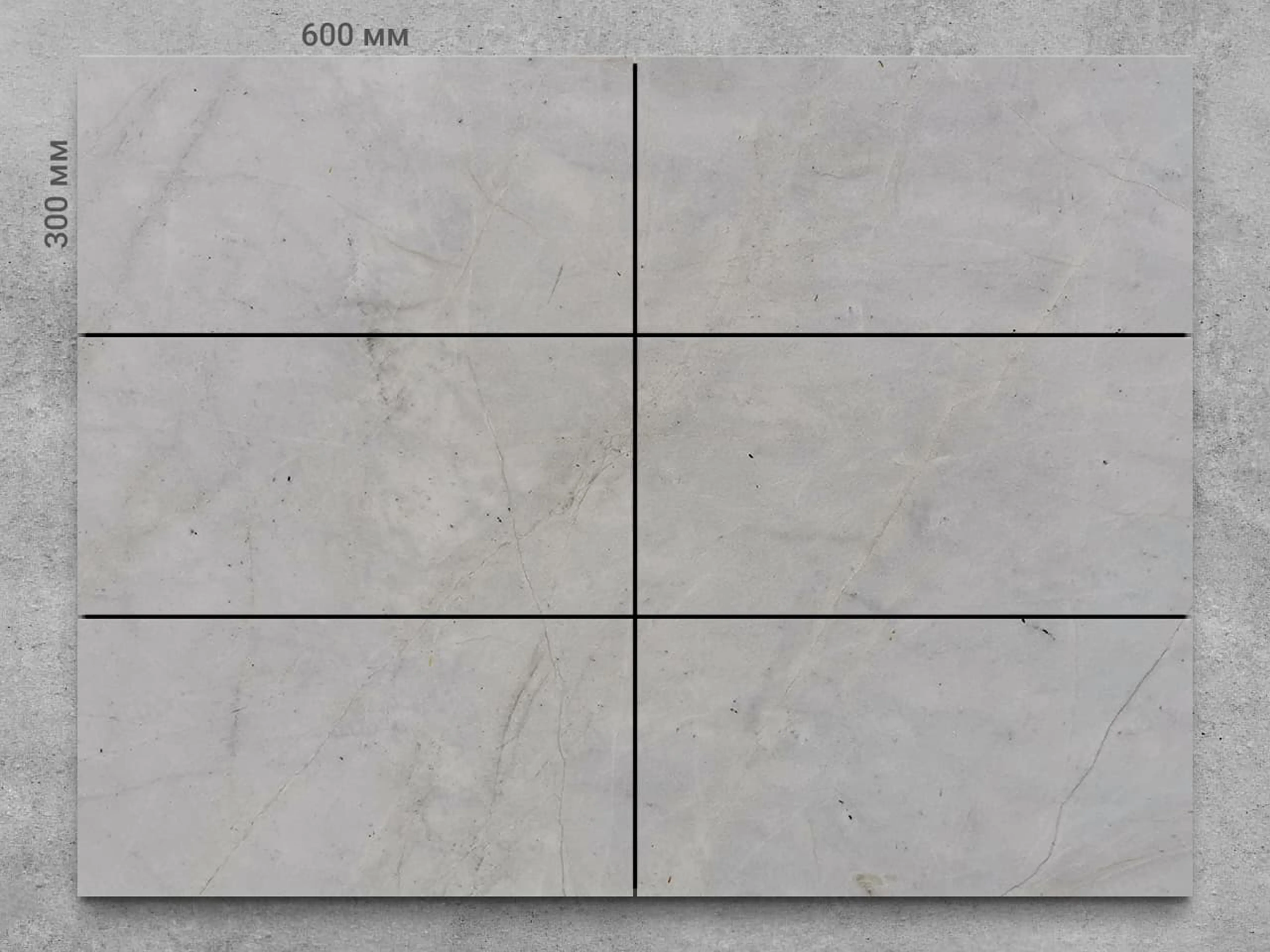 Плитка из мрамора PURE WHITE полированный 600x300x20 мм, код 1190