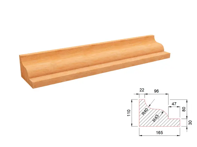 Карниз из травертина DIAMOND VEIN M10 600x165x110 мм, код 28426