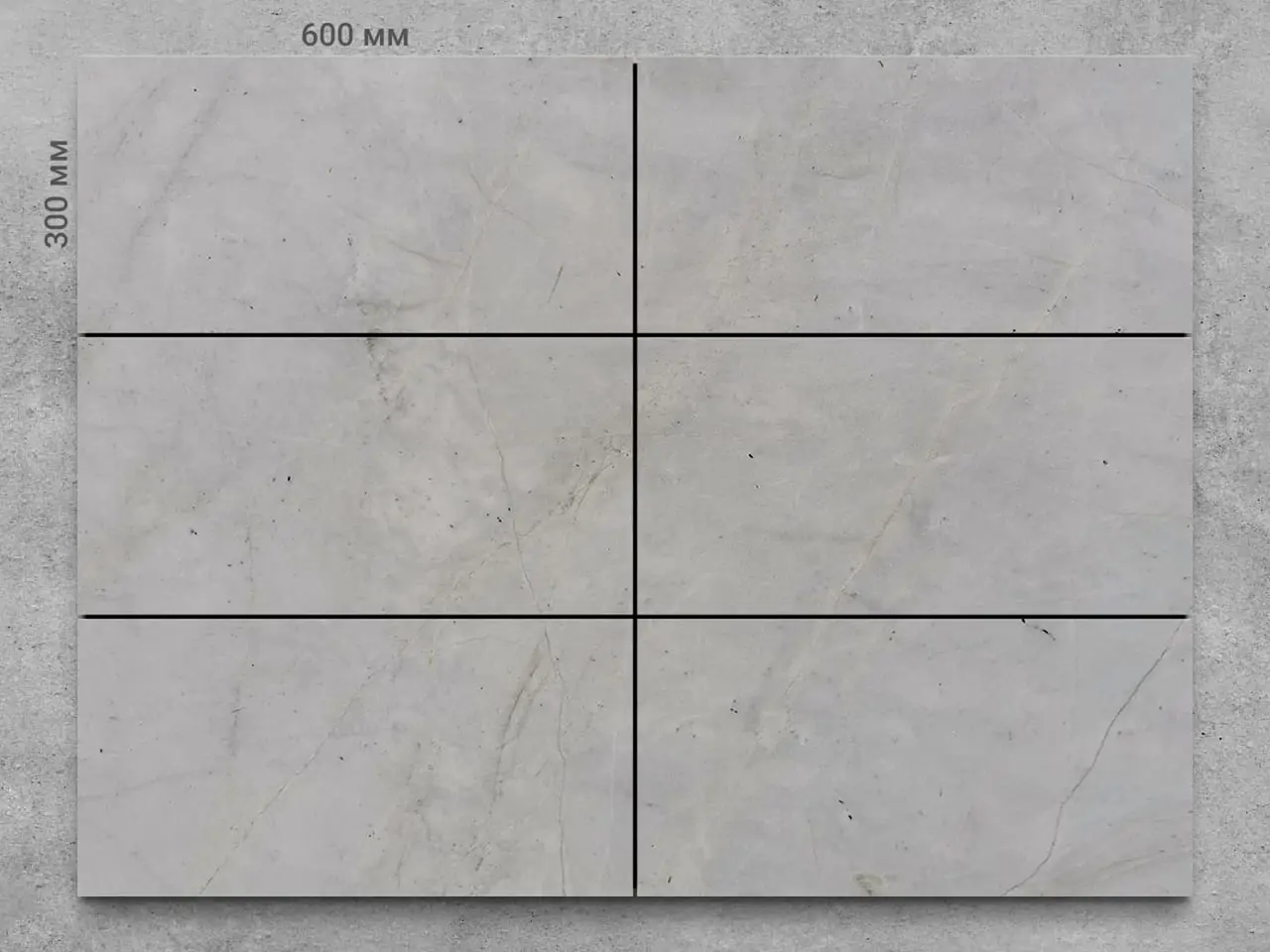 Плитка из мрамора PURE WHITE полированный 600x300x20 мм, код 1190