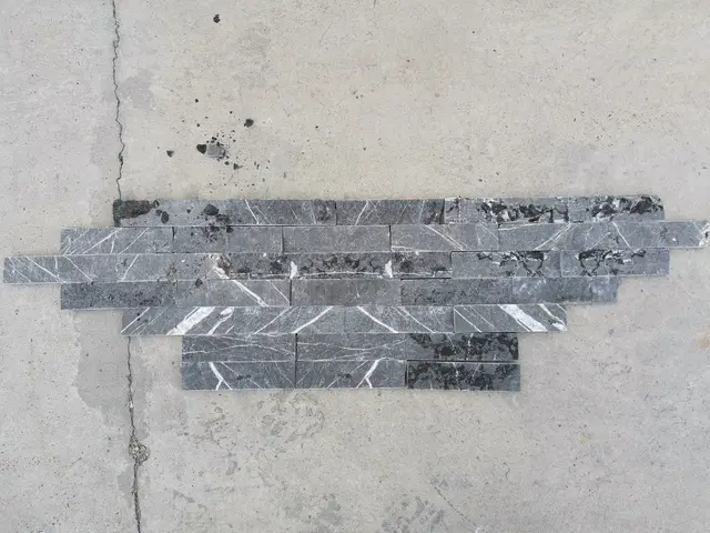 Плитка из мрамора PIETRA GRAY колотый 250x50x20 мм, код 17269