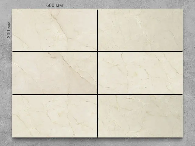 Плитка из мрамора CREMA MARFIL EXTRA полированный 600x300x20 мм, код 1208