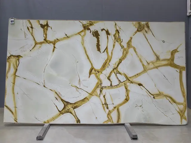 Слэб из кварцита BRECCIA ROMANO полированный 3370x1900x20 мм, код 26173