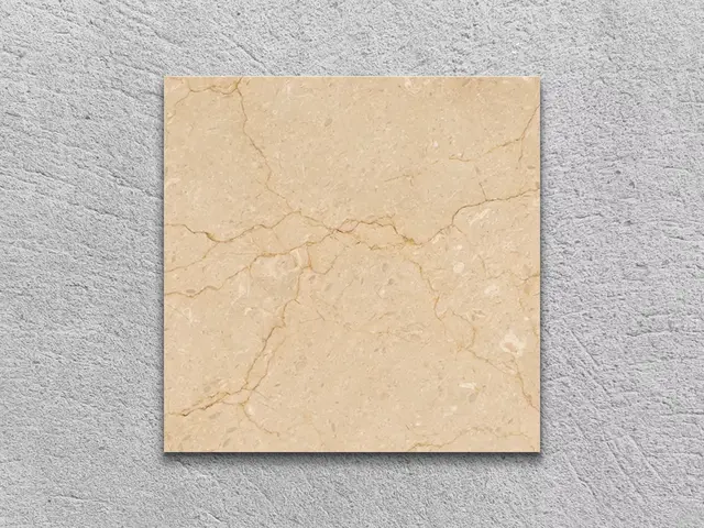 Слэб из мрамора CREMA MARFIL IVORY полированный 100x100x20 мм, код 4883