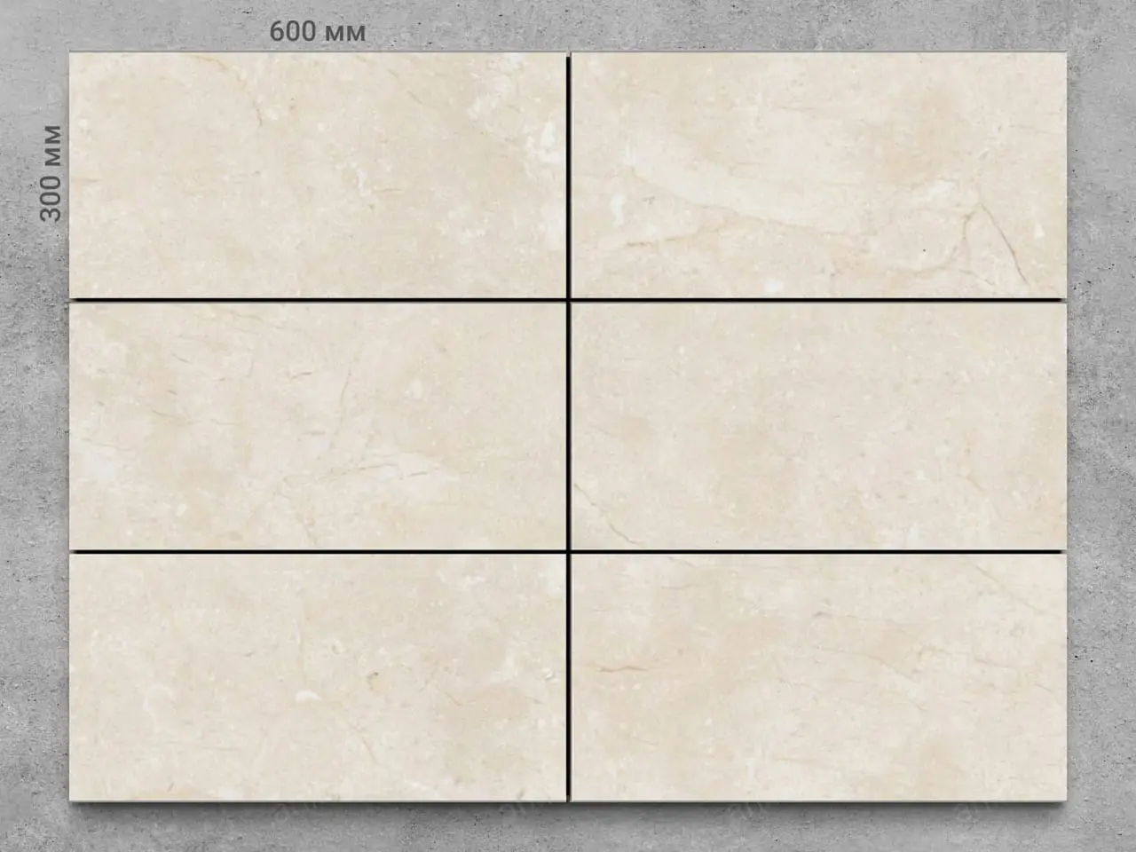 Плитка из мрамора CREMA MARFIL IVORY полированный 600x300x20 мм, код 1209