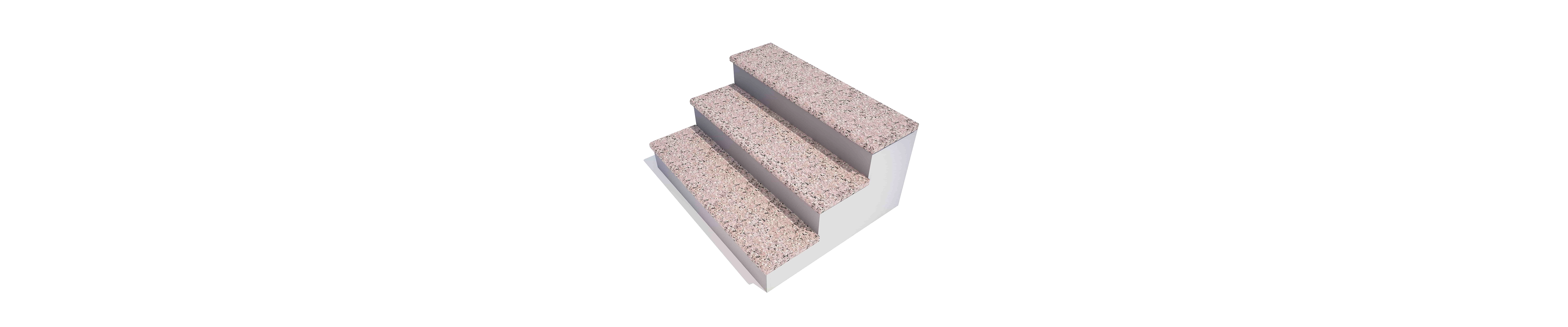 Ступень ROSA PINK, гранит полированный