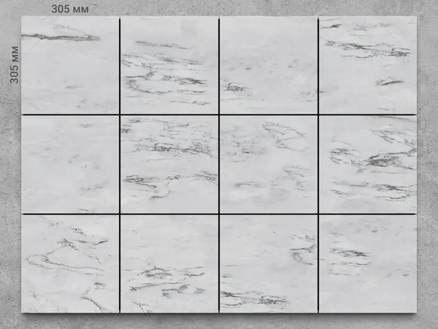Плитка из мрамора BIANCO CARRARA полированный 305x305x10 мм, код 1192