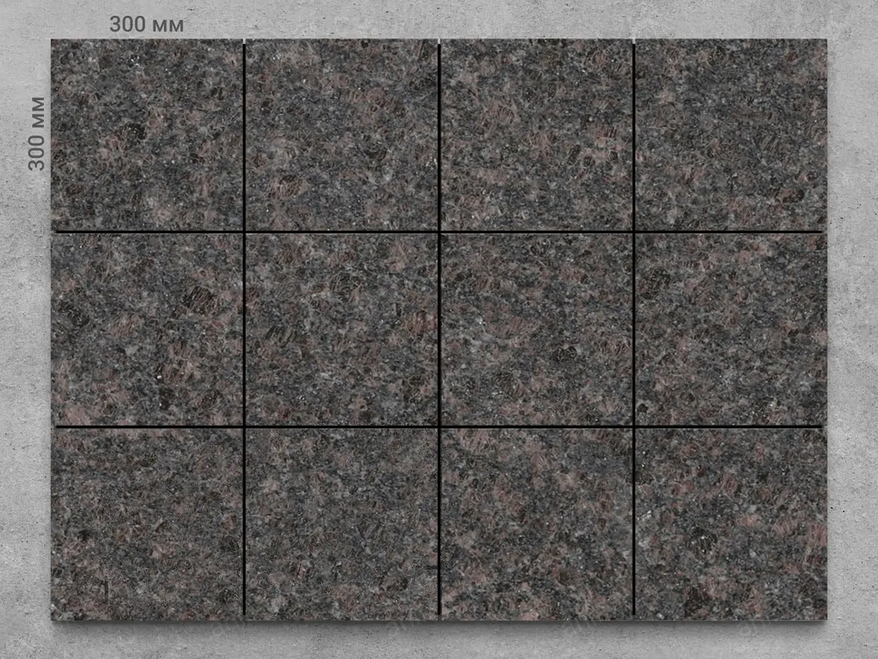 Плитка из гранита DYMOVSKIY термообработанный 300x300x20 мм, код 3416
