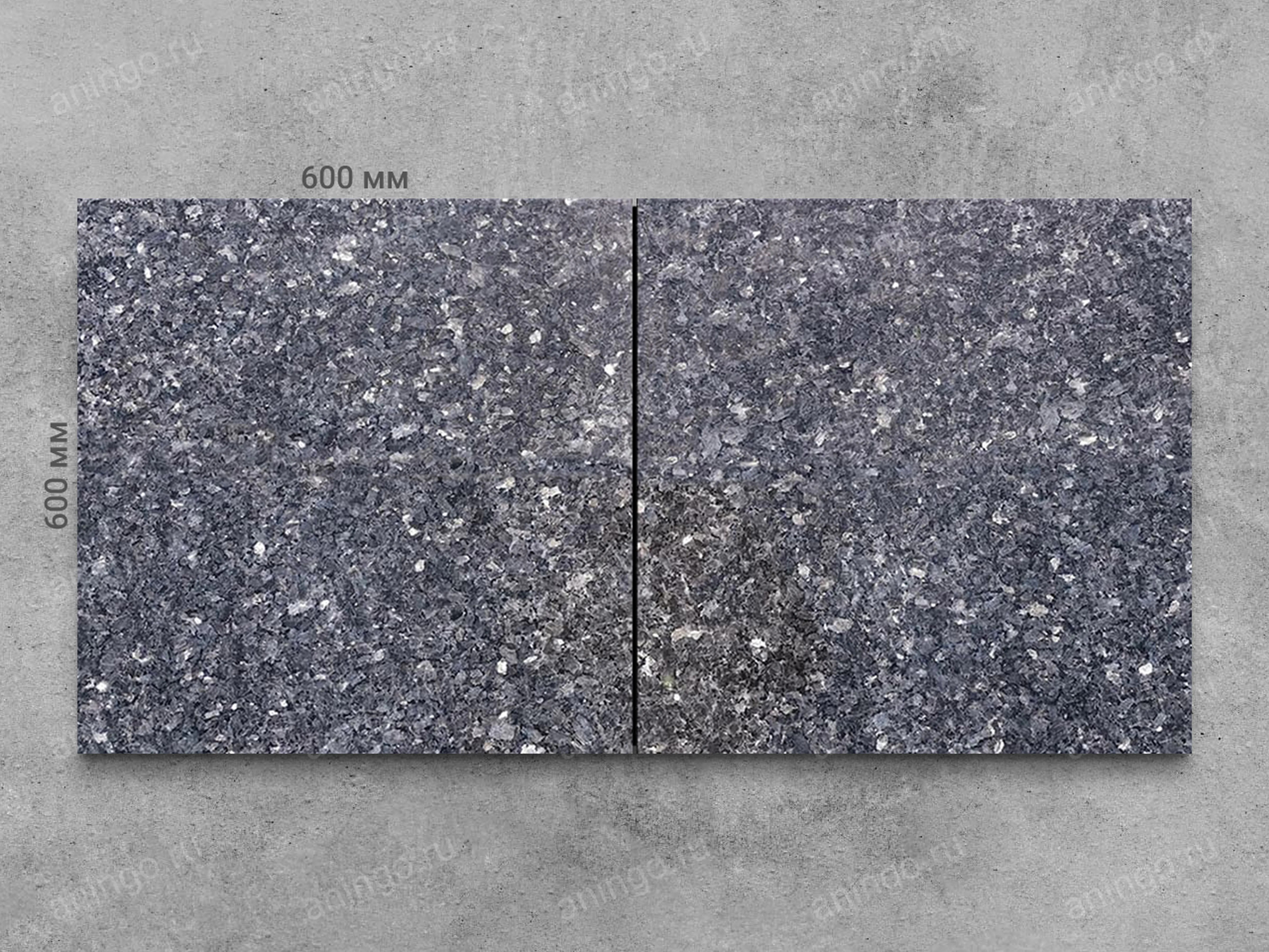 Плитка из лабрадорита BLUE PEARL полированный 600x600x20 мм, код 1242