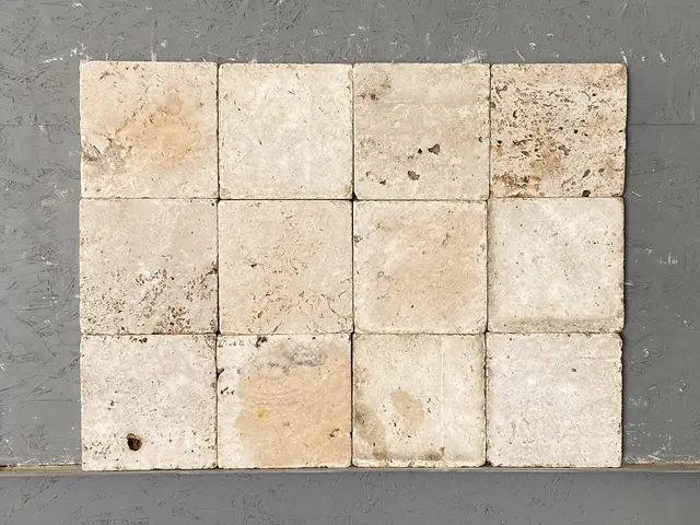 Брусчатка из ТРАВЕРТИНА галтованная 200x200x30 мм, код 4787