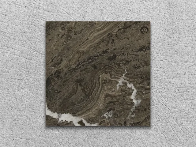 Слэб из мрамора MYSTIC BROWN FIERA LEATHER 100x100x20 мм, код 27688