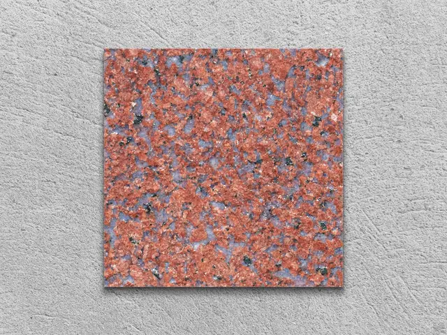 Слэб из гранита JHANSI RED термообработанный 100x100x30 мм, код 4211