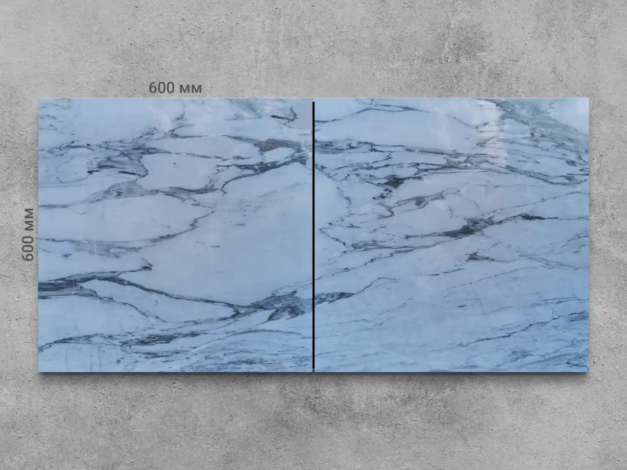 Плитка из мрамора STATUARIO полированный 600x600x20 мм, код 17397