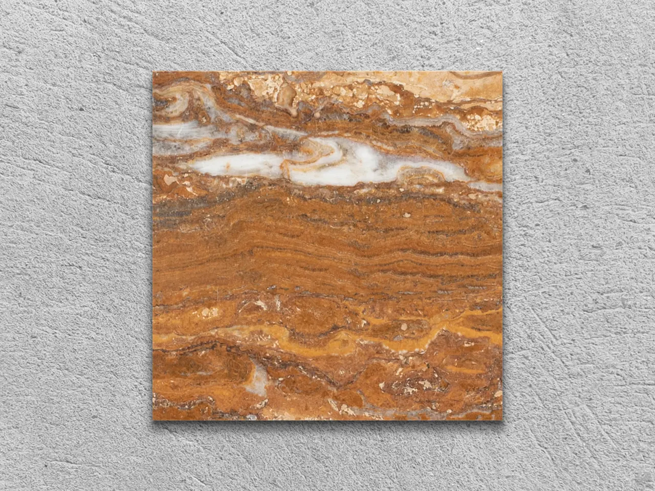 Слэб из травертина ZEBRA BROWN V/P полированный 100x100x30 мм, код 4915