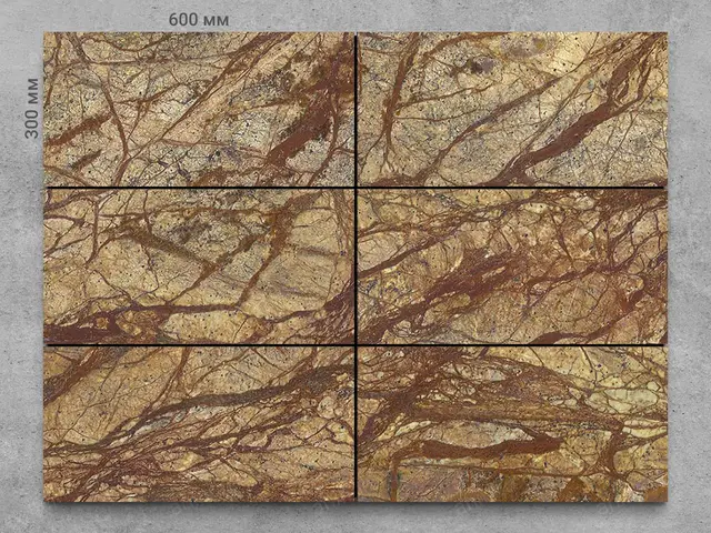 Плитка из мрамора BIDASAR BROWN полированный 600x300x20 мм, код 1203