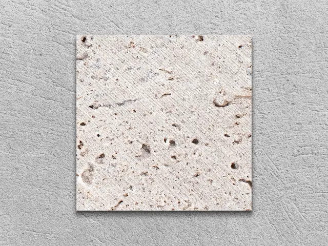 Слэб из травертина CLASSIC LIGHT 100x100x30 мм, код 4902