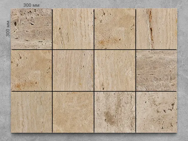 Плитка из травертина ANTIQ VERSAL 300x300x20 мм, код 5462