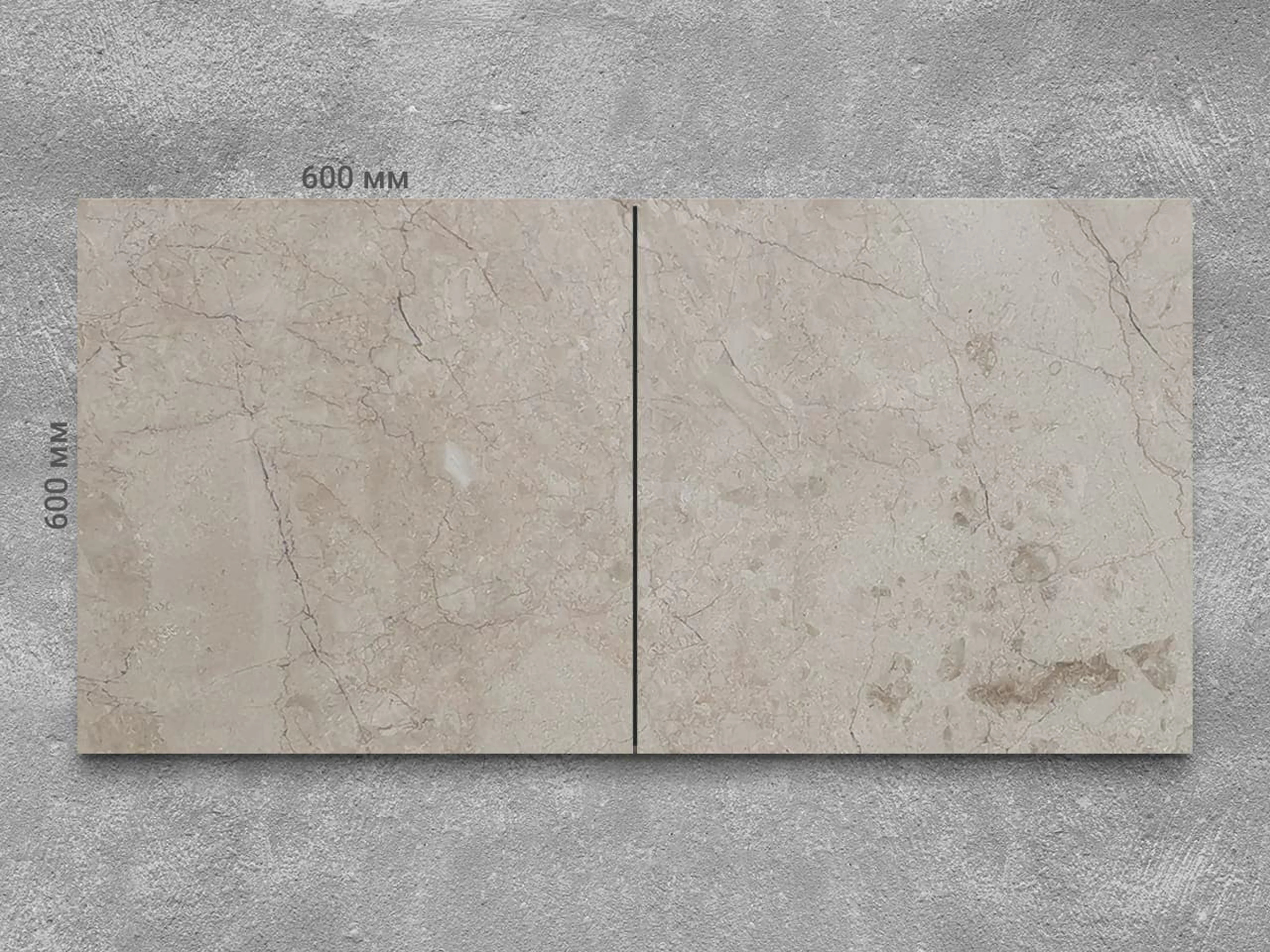 Плитка из мрамора CREMA NOVA полированный 600x600x20 мм, код 1674