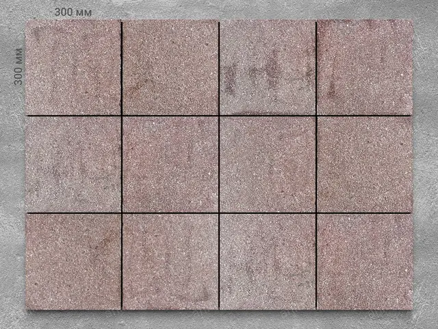 Плитка из гранита PARFIR RED термообработанный 300x300x18 мм, код 12806