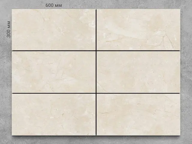 Плитка из мрамора CREMA MARFIL IVORY полированный 600x300x20 мм, код 1209