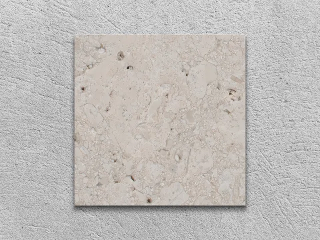 Слэб из мрамора CREMA DELICATO антик 100x100x30 мм, код 10623