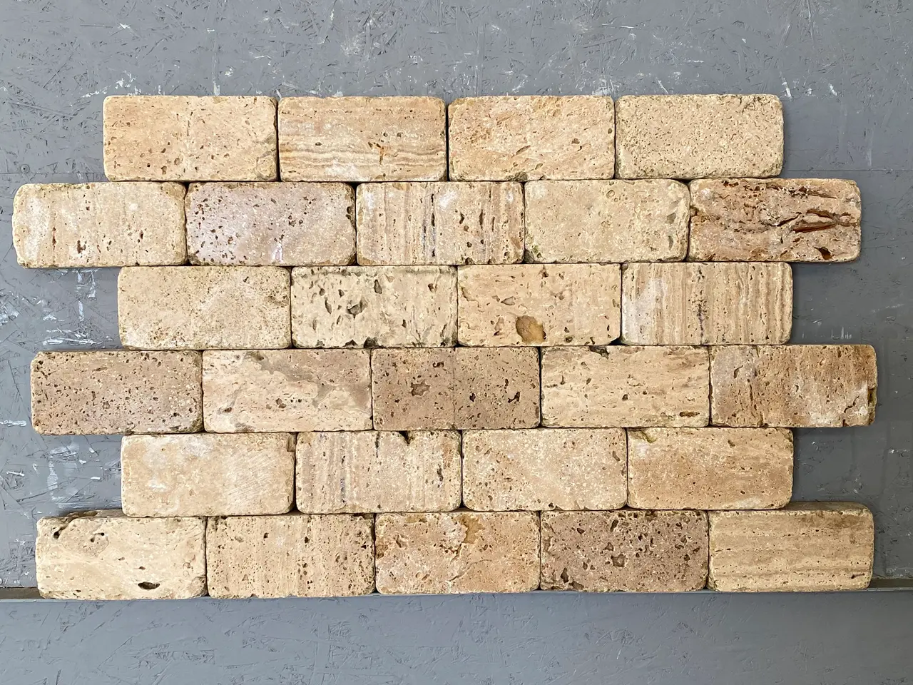 Брусчатка из ТРАВЕРТИНА галтованная 200x100x50 мм, код 5259