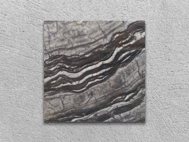 Слэб из мрамора SILVER WAVE полированный 100x100x20 мм, код 24285