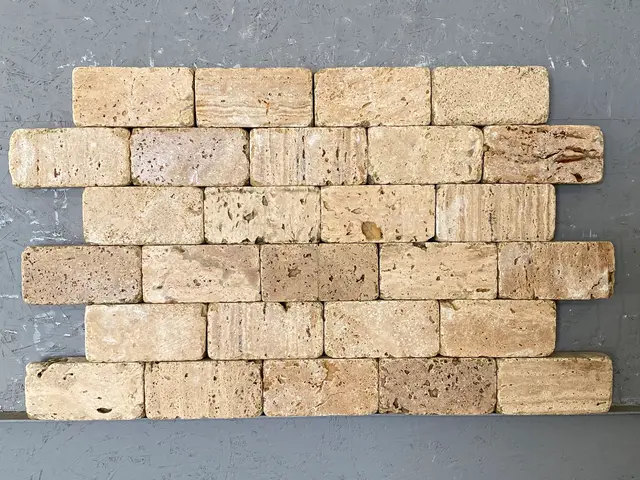 Брусчатка из ТРАВЕРТИНА галтованная 200x100x50 мм, код 5259