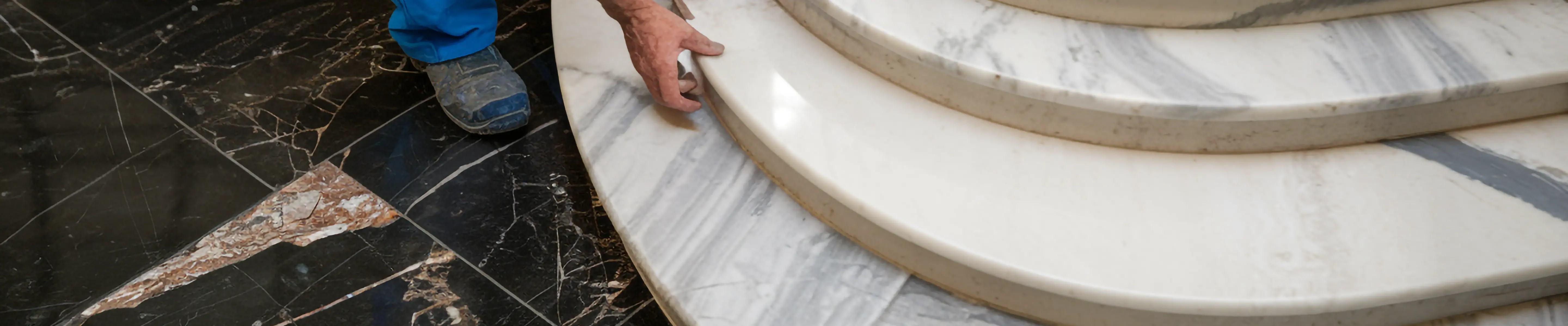 Монтаж ступеней радиальных