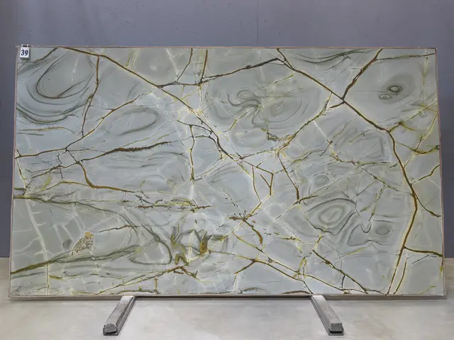 Слэб из кварцита BLUE ROMA 3370x1950x20 мм, код 26164