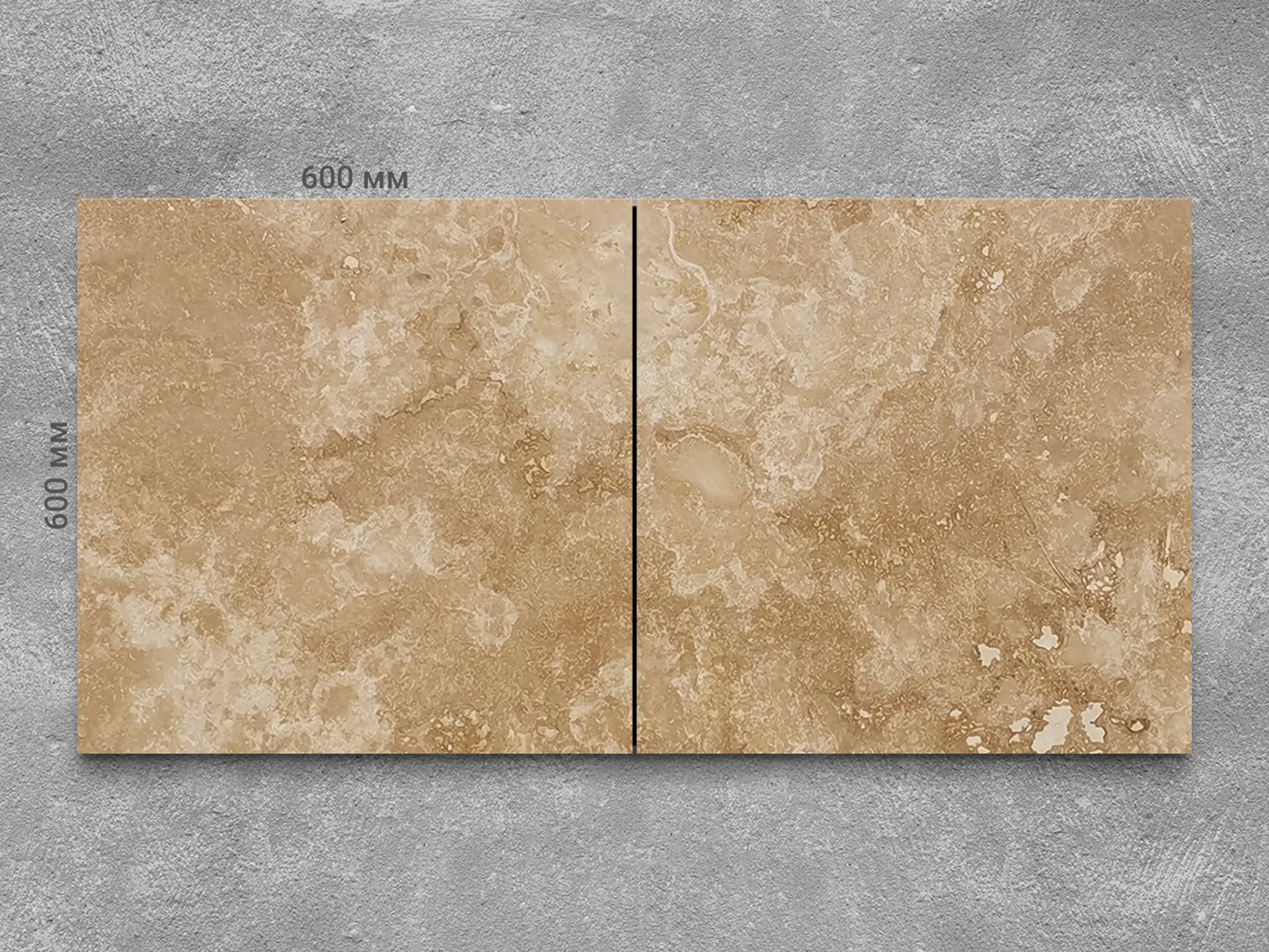 Плитка из травертина CLASSIC LIGHT 600x600x20 мм, код 7104