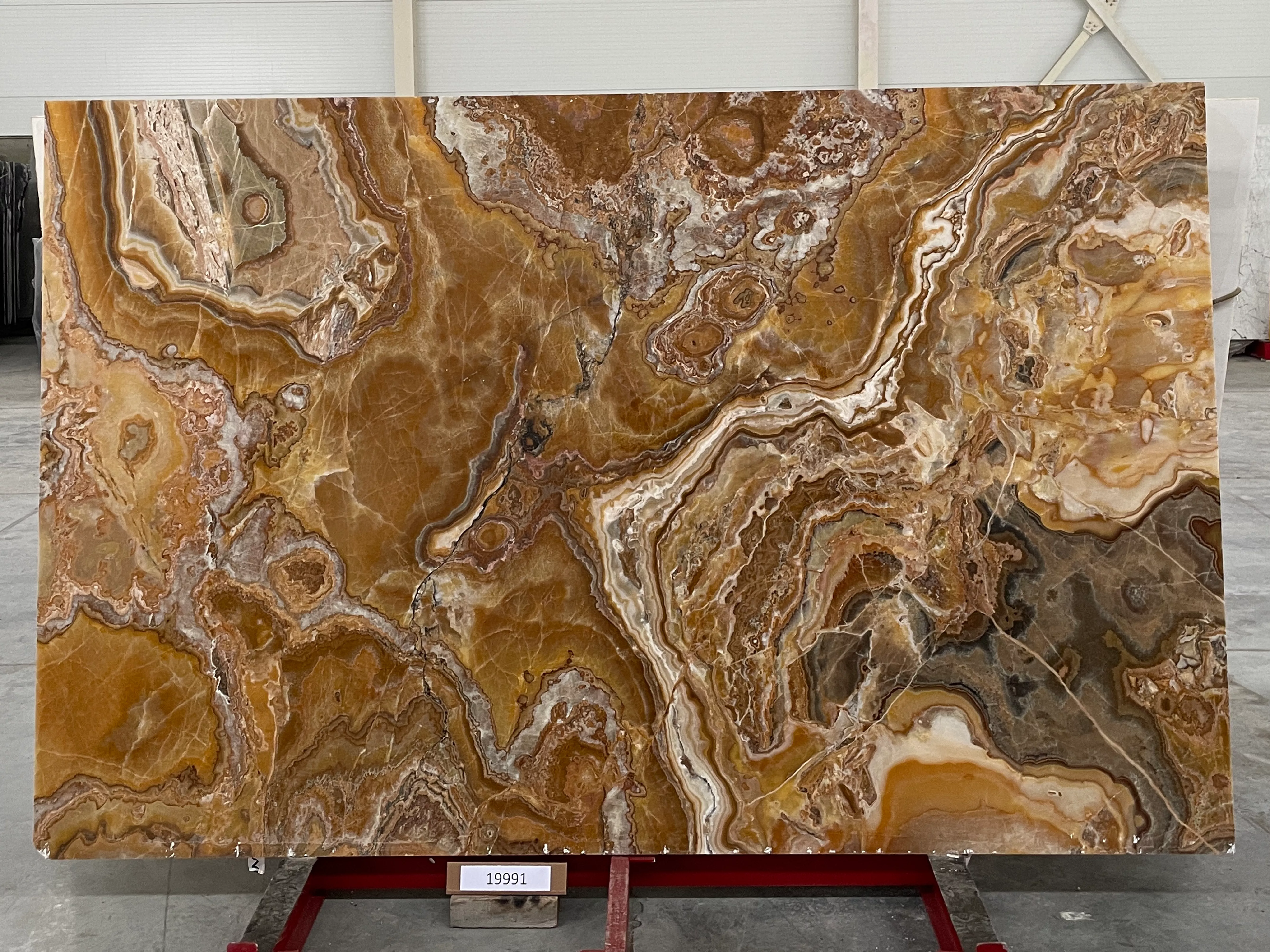 Слэб из оникса ONICE ROMANTIC BROWN полированный 2780x1780x20 мм, код 19991