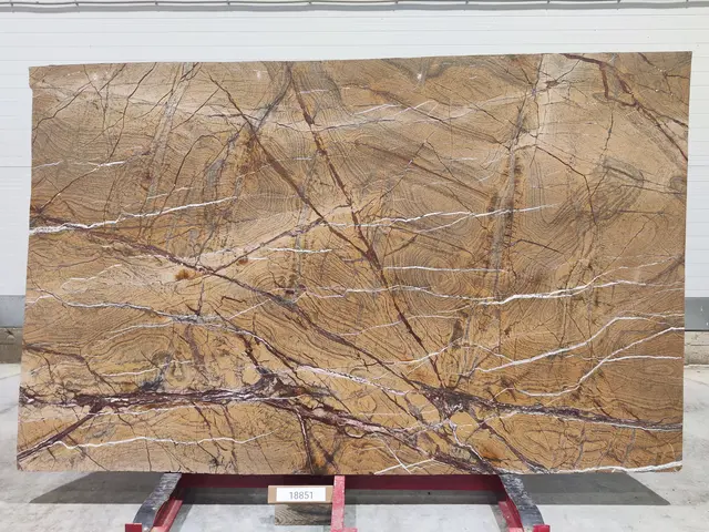 Слэб из мрамора BIDASAR GOLD полированный 3000x1850x30 мм, код 18851