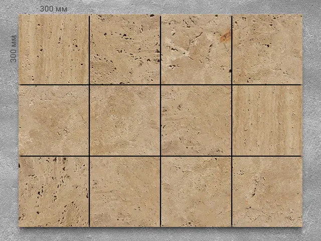Плитка из травертина ANTIQ VERSAL 300x300x30 мм, код 9280