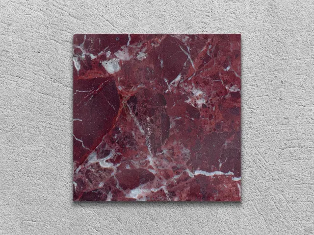 Слэб из мрамора ROSSO LEVANTO полированный 100x100x30 мм, код 2617