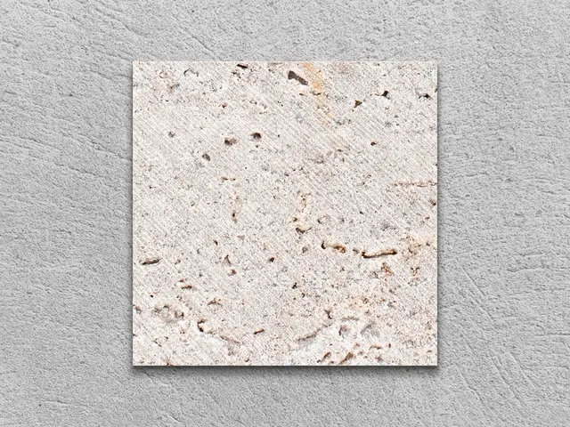 Слэб из травертина CLASSIC LIGHT 100x100x20 мм, код 4903