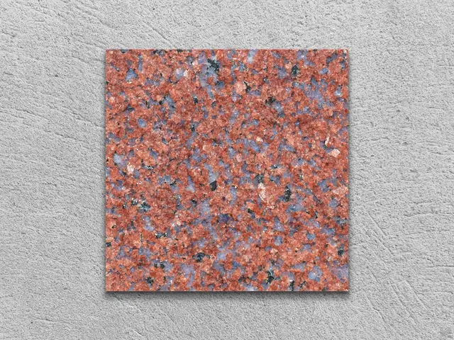 Слэб из гранита JHANSI RED термообработанный 100x100x20 мм, код 4212