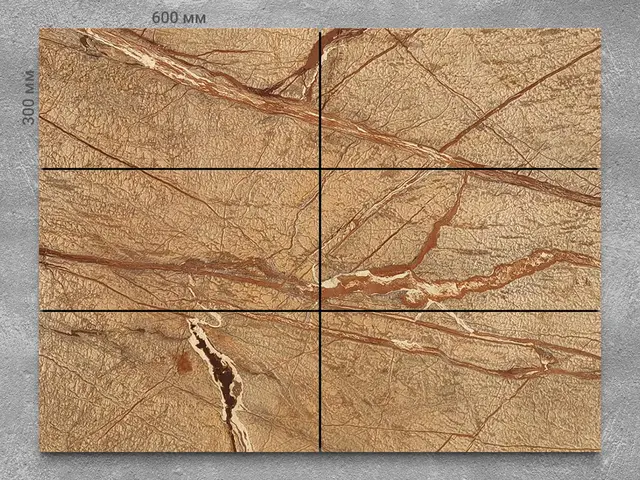 Плитка из мрамора BIDASAR BROWN антик 600x300x20 мм, код 1199