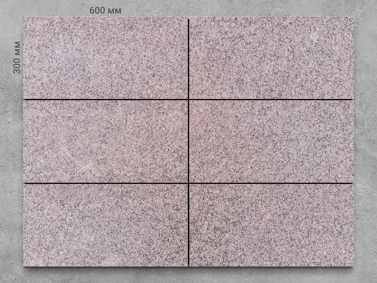 Плитка из гранита BRUNO RED термообработанный 600x300x20 мм, код 12537