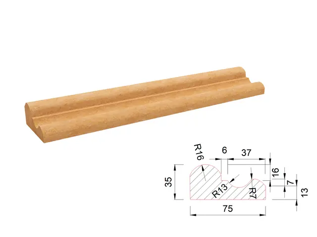Карниз из травертина DIAMOND VEIN M8 600x75x35 мм, код 27728