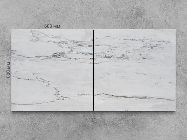 Плитка из мрамора BIANCO CARRARA полированный 600x600x20 мм, код 1723