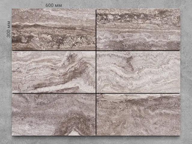 Плитка из травертина SILVER V/P полированный 600x300x20 мм, код 8898