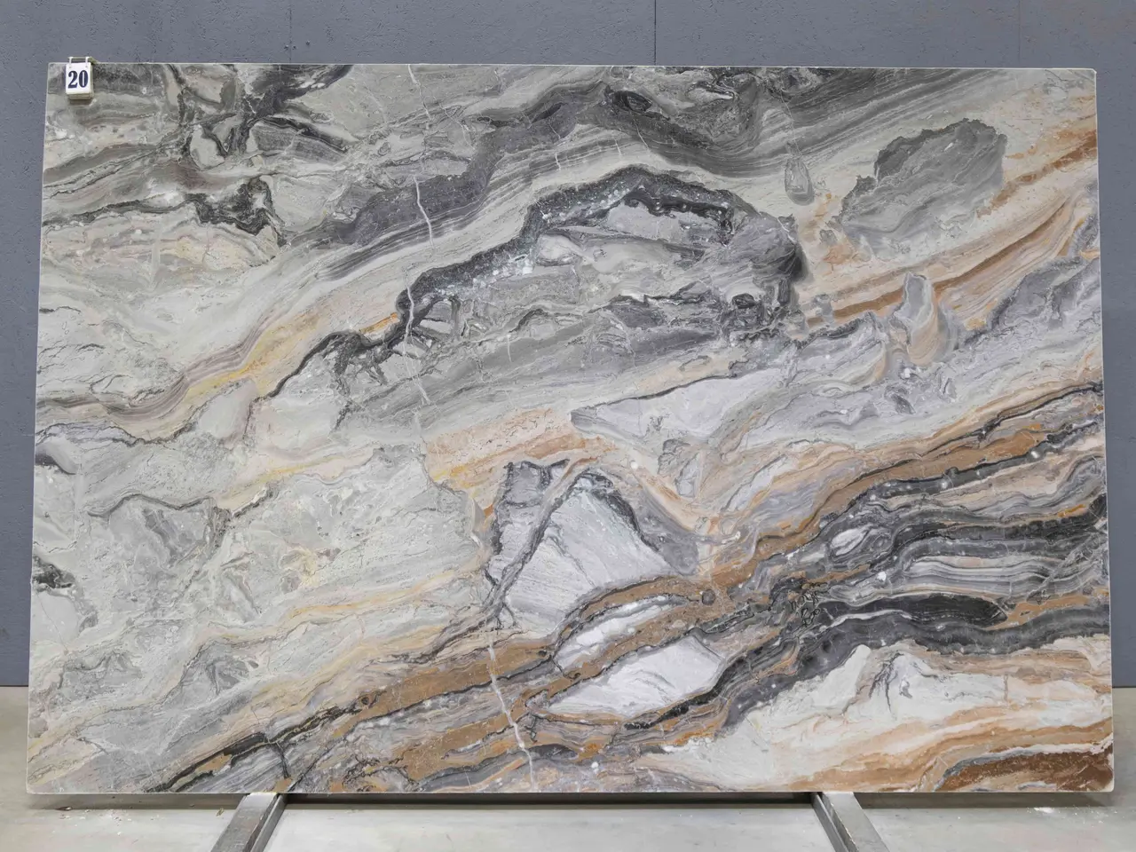 Слэб из мрамора ARABESCATO OROBICO GRIGIO полированный 2800x1870x20 мм, код 26442