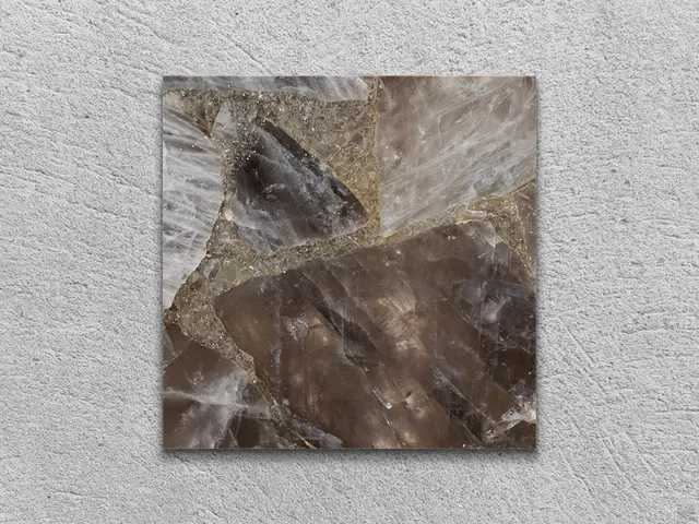 Слэб из эксклюзива SMOKY QUARTZ полированный 100x100x20 мм, код 2508