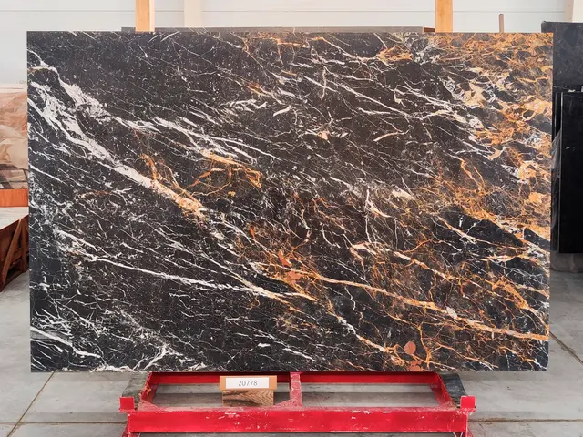 Слэб из мрамора BLACK AND GOLD полированный 2580x1670x30 мм, код 20778