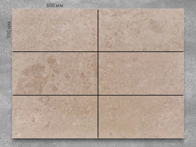 Плитка из мрамора CREMA DELICATO полированный 600x300x20 мм, код 3956