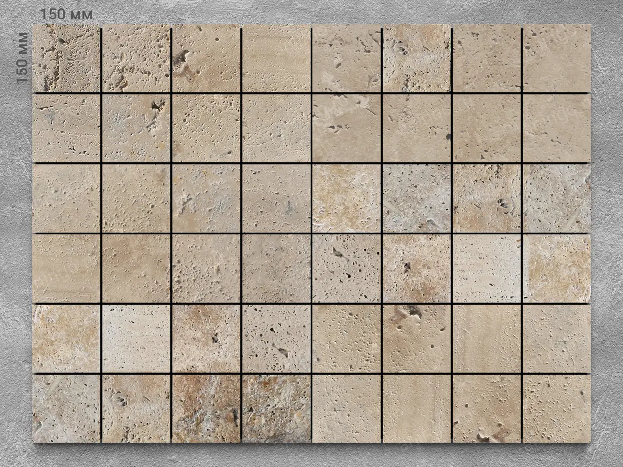Плитка из травертина ANTIQ VERSAL 150x150x20 мм, код 5463