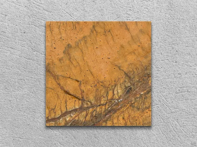 Слэб из мрамора BIDASAR GOLD полированный 100x100x20 мм, код 2553