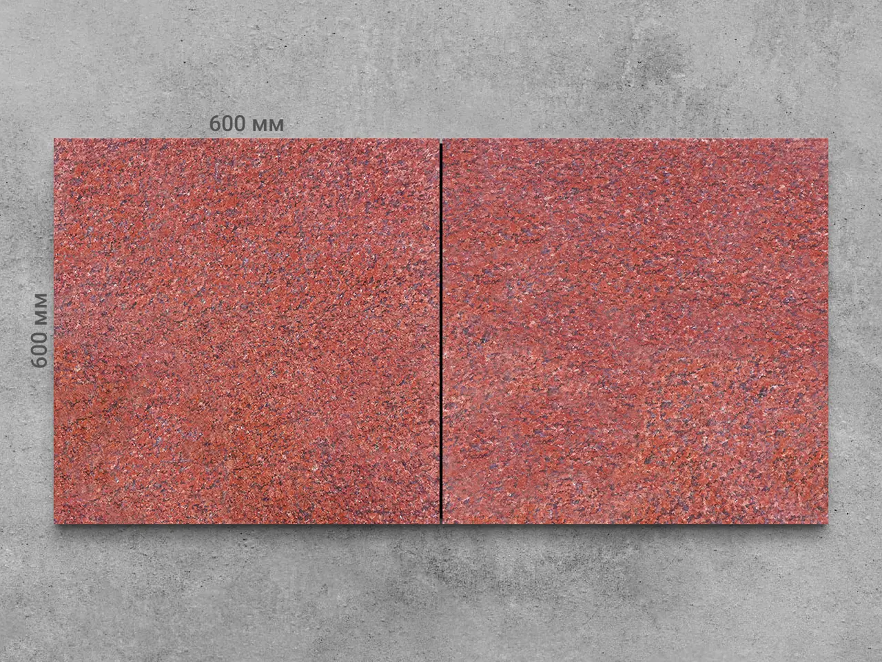 Плитка из гранита JHANSI RED полированный 600x600x18 мм, код 3958